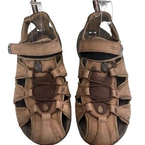 Teva Leather Forebay Sport Sandals Brown Adjustable Outdoor Hiking Men's 10